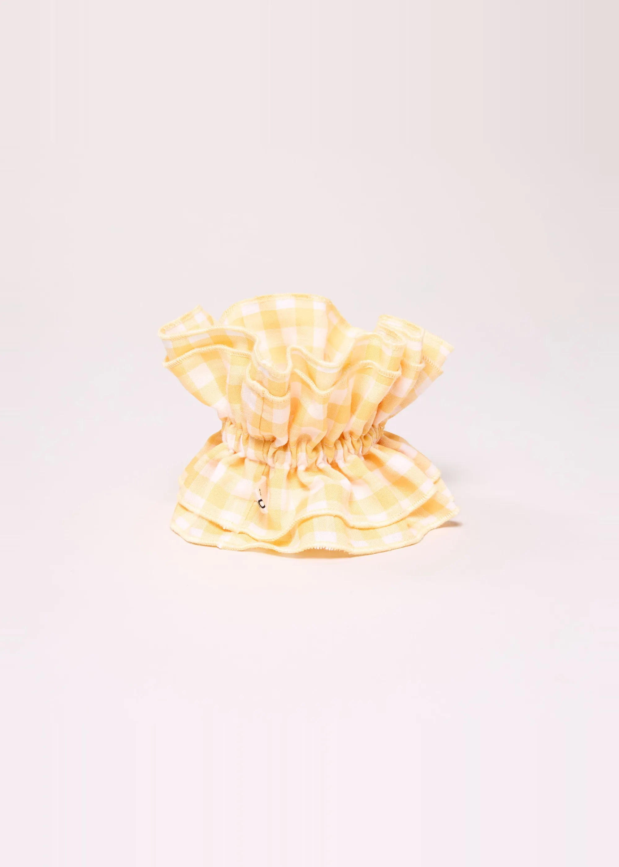 Maxi chouchou en matière upcyclée | vichy jaune - jaune, Chou², photo 2