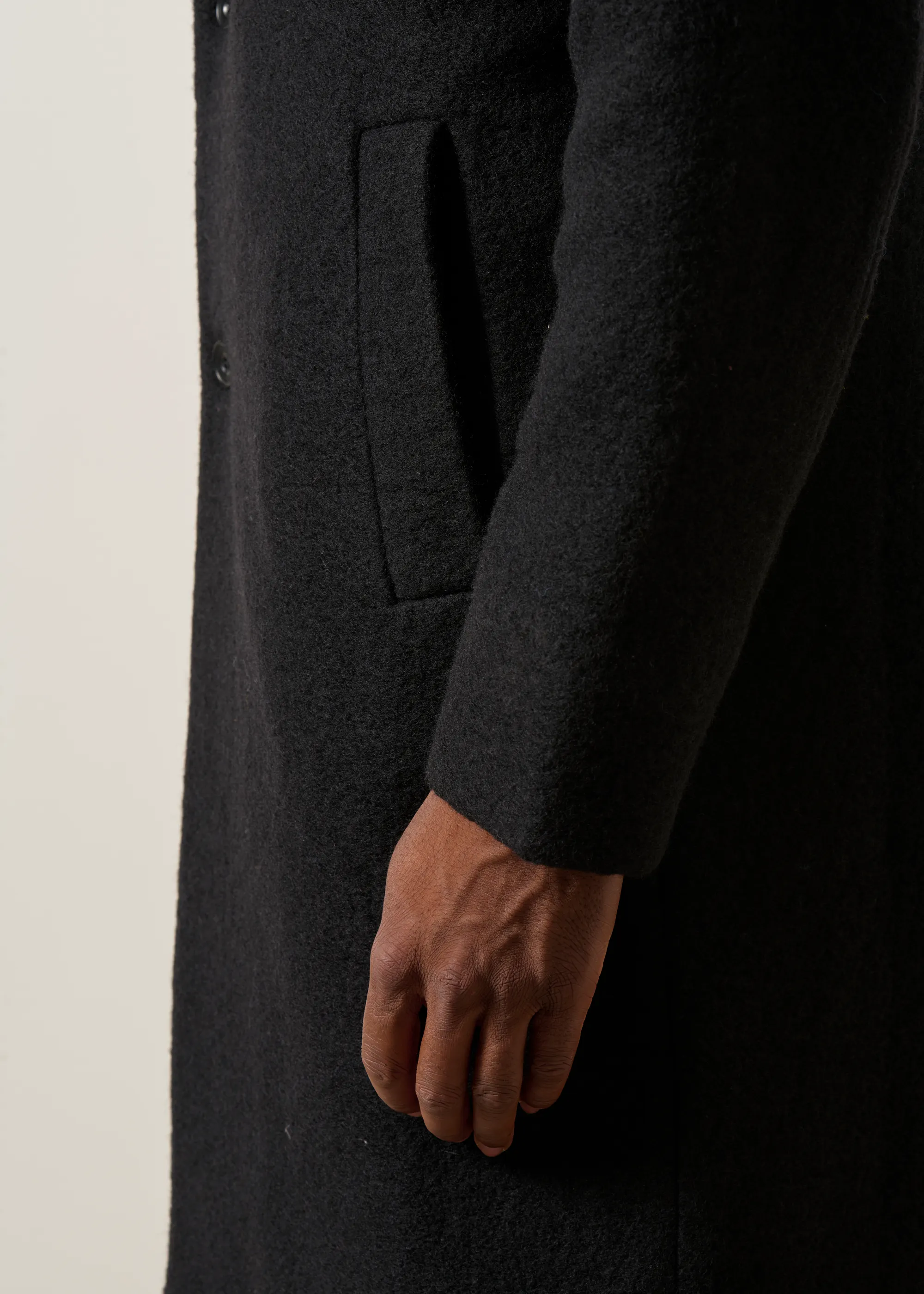 Manteau long en laine bio | noir "Formal coat - true black", Rotholz, photo 6