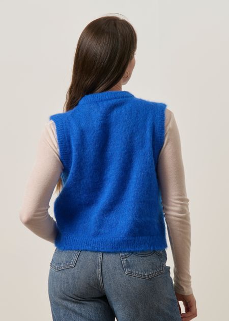 Pull sans manche en mohair certifiée | bleu électrique "Luna" , WeDressFair, photo 6