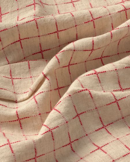 Chemise manches courtes en coton bio | beige "lattice ane blouse" - Thinking Mu