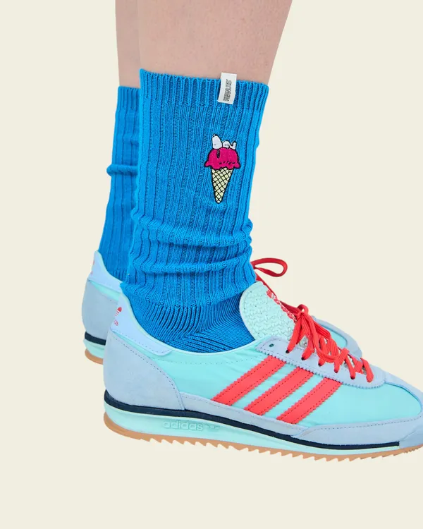 Chaussettes en coton biologique | bleu "Peanuts gelato socks blue - blue", Brava Fabrics
