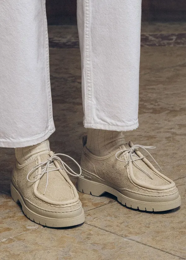 Derbies made in france en cuir velours certifié | beige "major vp oak 2", Kleman