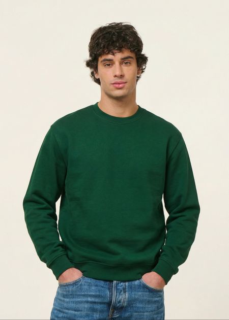 Sweat oversize en coton bio | vert forêt