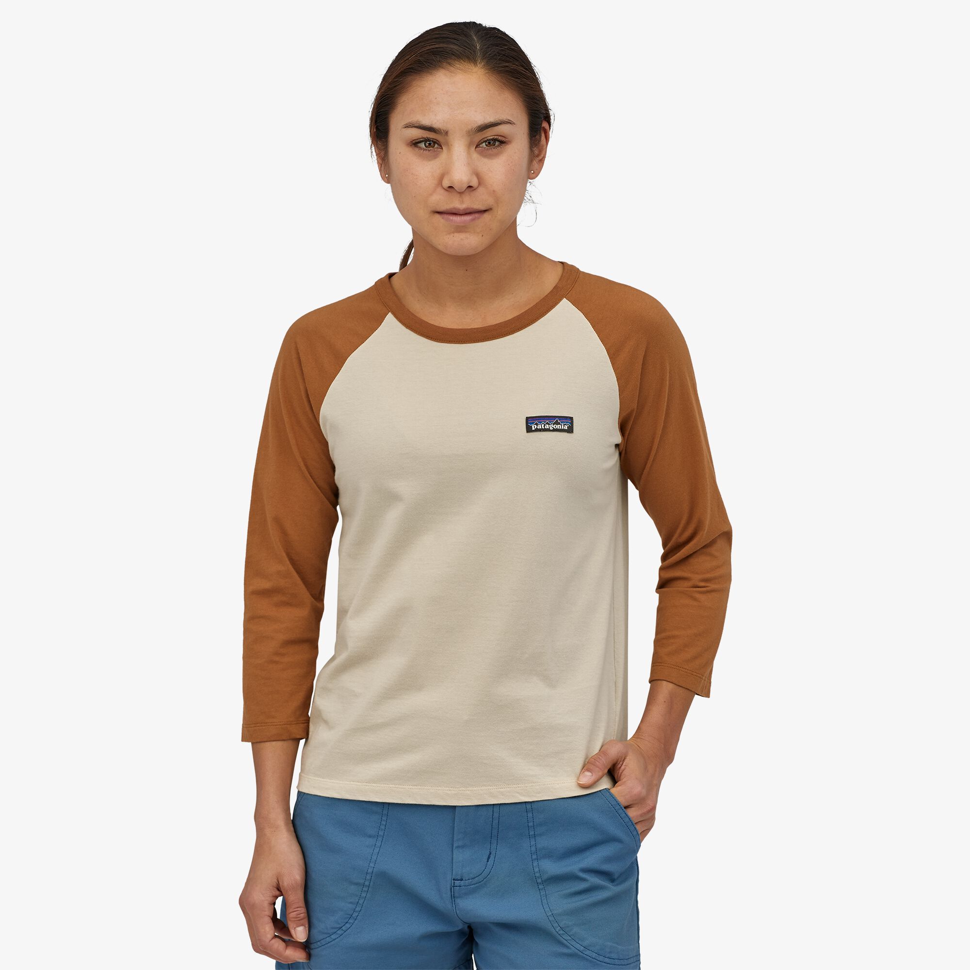 T-shirt beige manches 3/4 - conversion, Patagonia, photo 1
