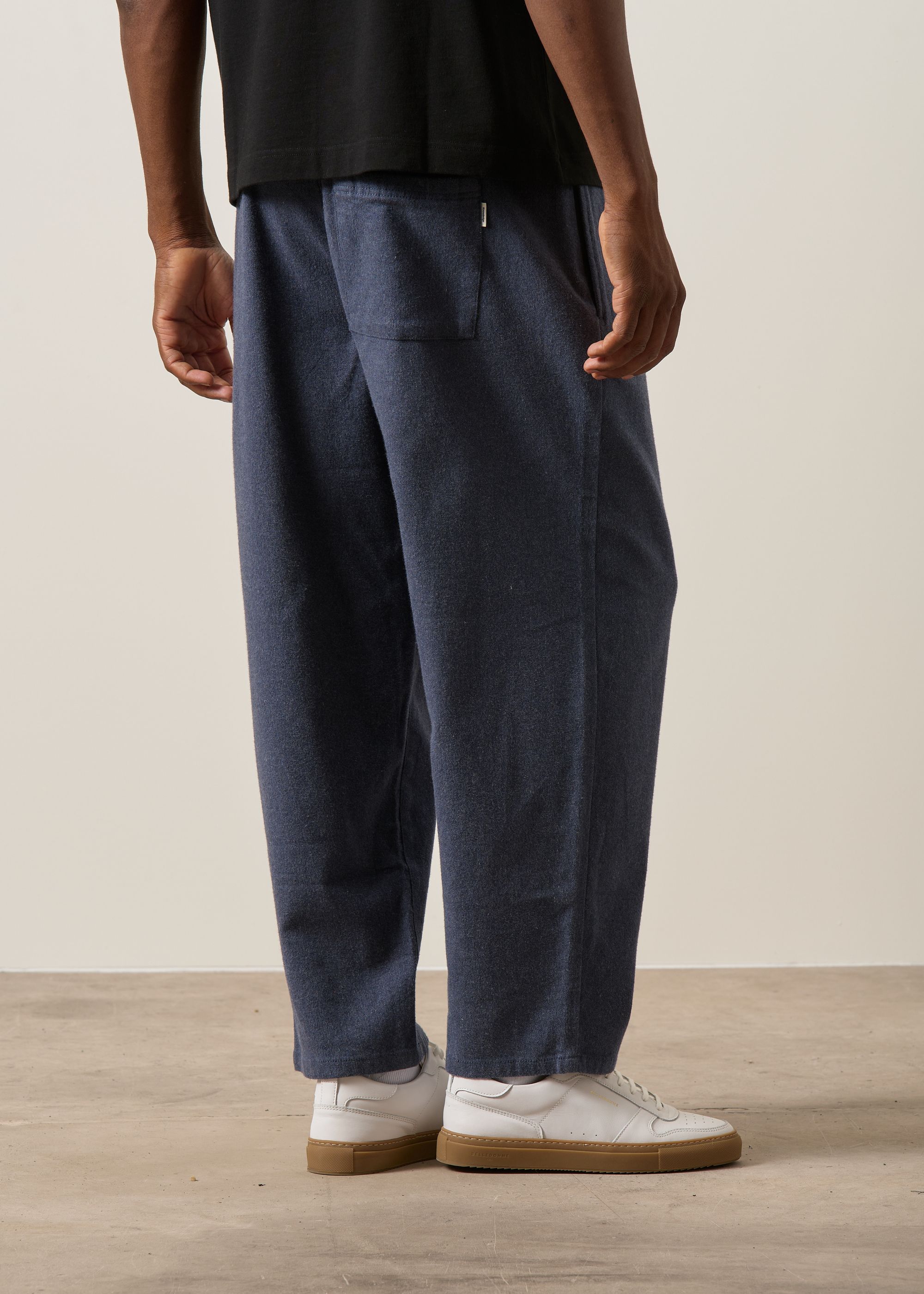 Pantalon ample flanelle en coton bio | bleu "ozone relaxed flannel pant - vintage indigo", Knowledge Cotton Apparel, photo 5