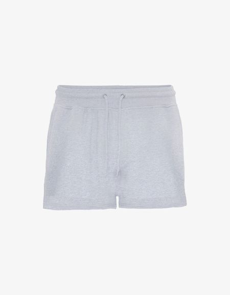 Short de sport court gris clair en coton bio - snow melange