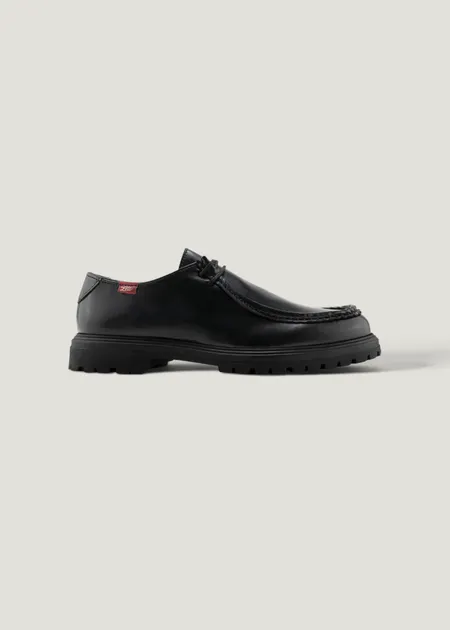 Derbies vegan en matières végétales et recyclées | noir "Soajo", Zèta Shoes