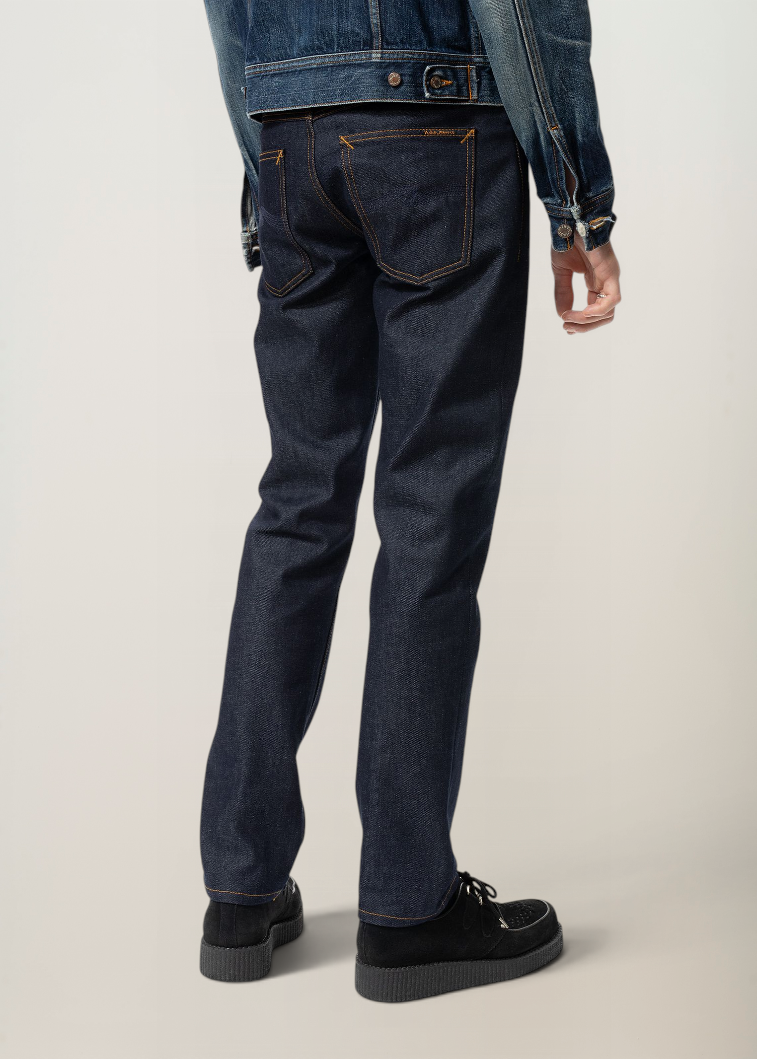 Jean slim en coton bio | brut "solid ollie dry abyss", Nudie Jeans, photo 2