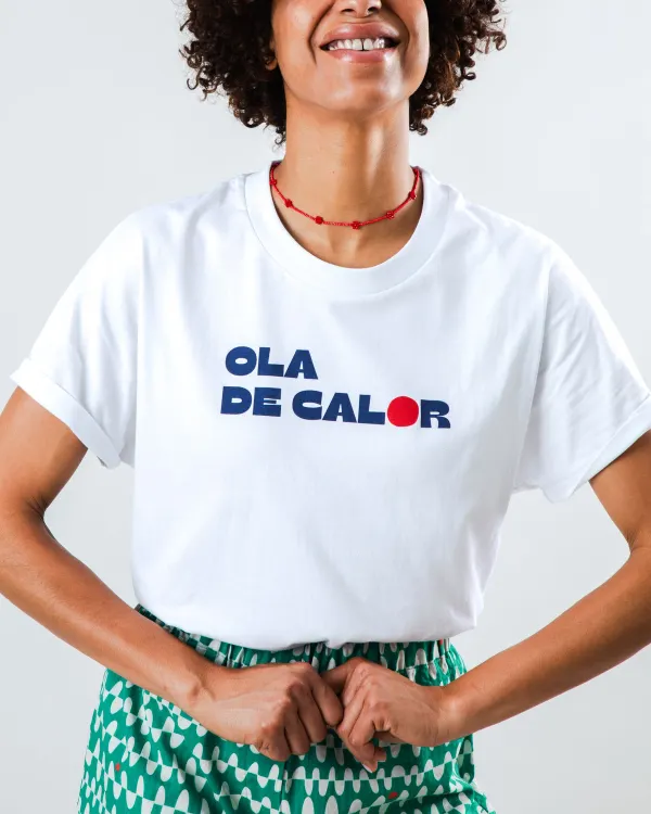 T-shirt en coton biologique | "ola de calor oversize tee white - white", Brava Fabrics