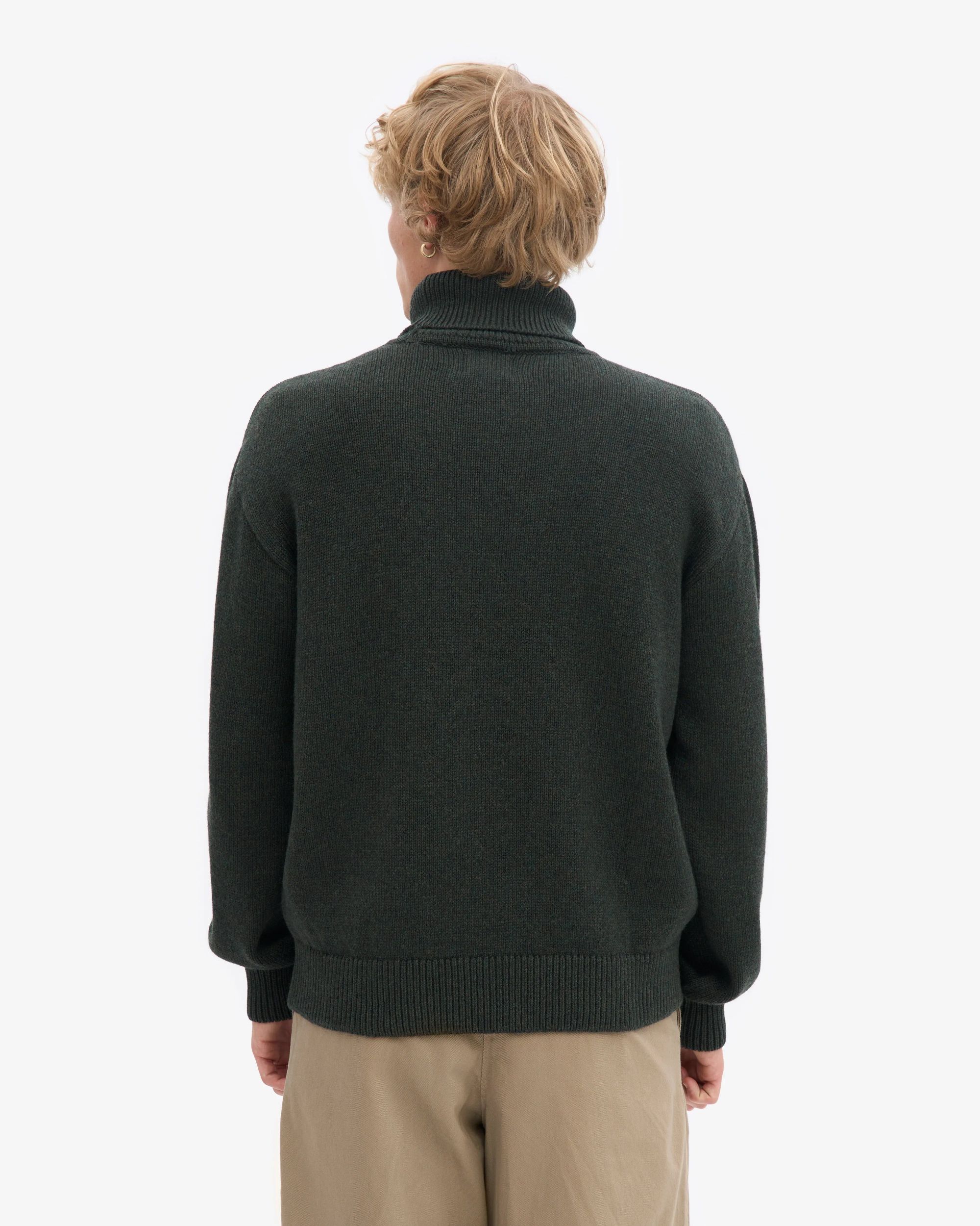 Pull col roulé en laine mérinos recyclée | vert "hunter green", Colorful Standard, photo 3