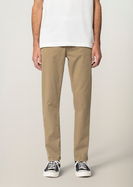 Chino slim en coton bio | beige "easy alvin beige" - Nudie Jeans