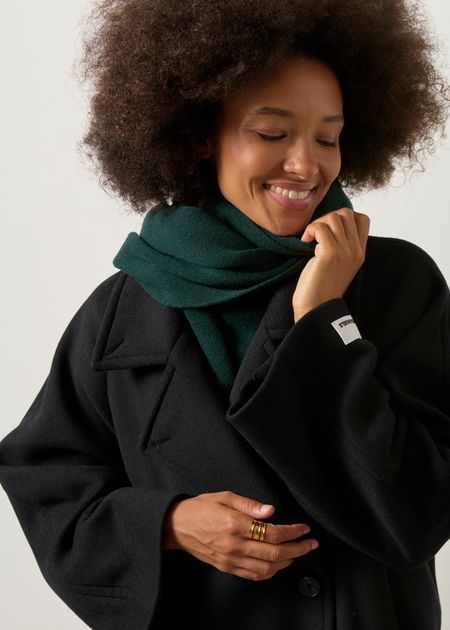 Langer Mantel aus recycelter Wolle | Schwarz "Wool double-breasted coat", Armedangels, Foto 2
