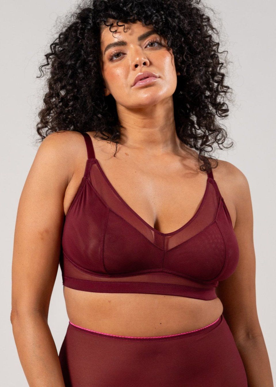 BH aus recycelten Materialien | Bordeaux "mesh support+ bralette - burgundy", Understatement, Foto 1