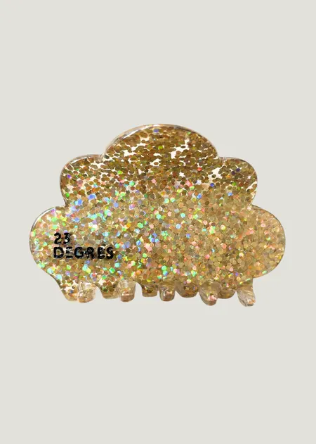 Pince à cheveux en acétate | doré "Pince nuage - paillettes gold", 23 Degres