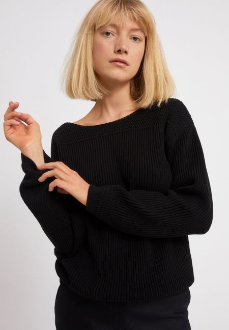 Pull noir en coton bio - raachela black