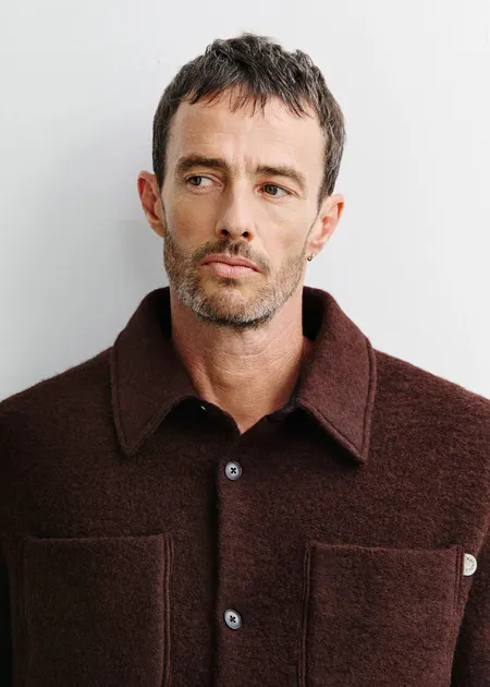 Surchemise en laine et coton bio | marron "Relaxed overshirt - rosewood brown", Rotholz, photo 2