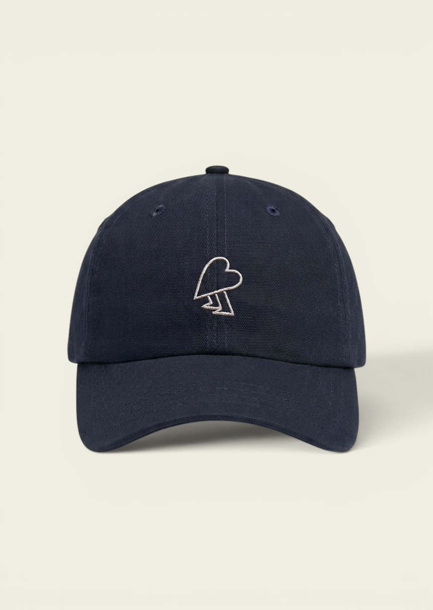 Casquette brodée en coton bio | bleu "midnight heart cap - midnight", Bask in the Sun, photo 1