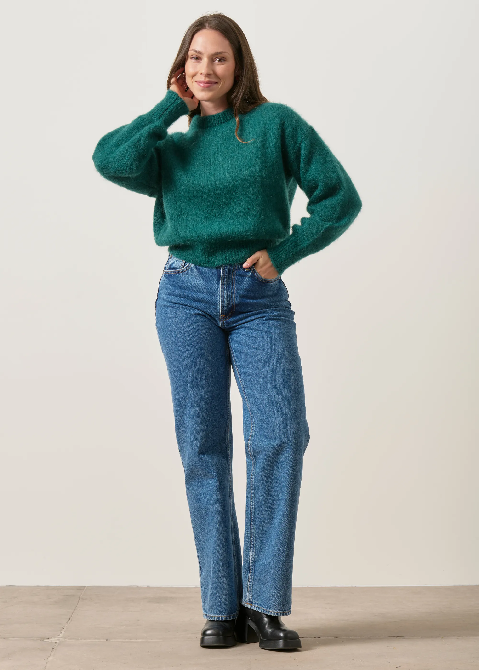 Pull en mohair certifié | vert émeraude "sérena", WeDressFair, photo 5