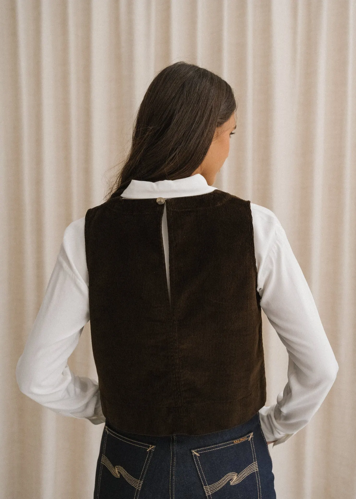 Top velours en coton bio | chocolat "jacinda", Bonjour Demain, photo 2