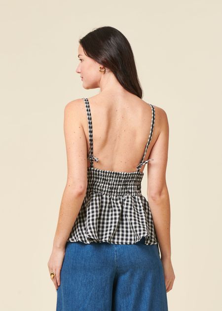 Top rosa lin vichy - Bonjour Demain