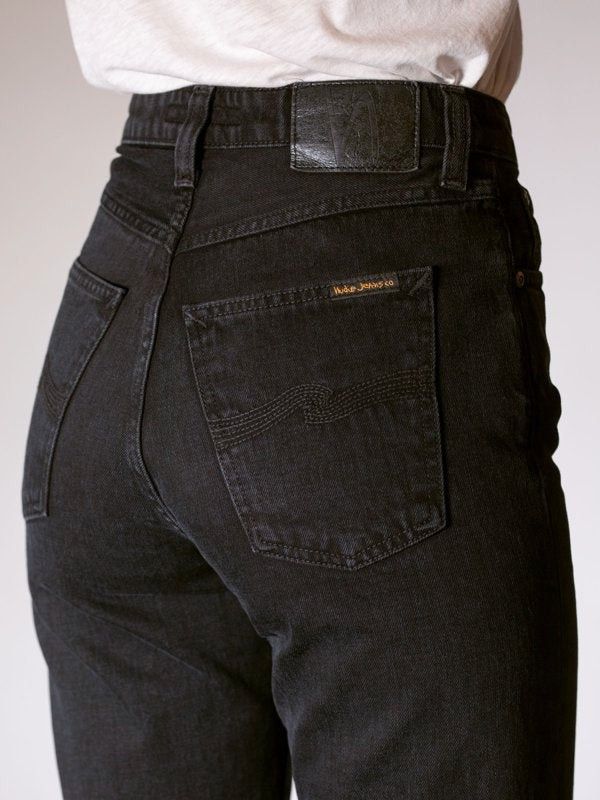 Jean mom noir en coton bio - breezy britt black worn, Nudie Jeans, photo 2
