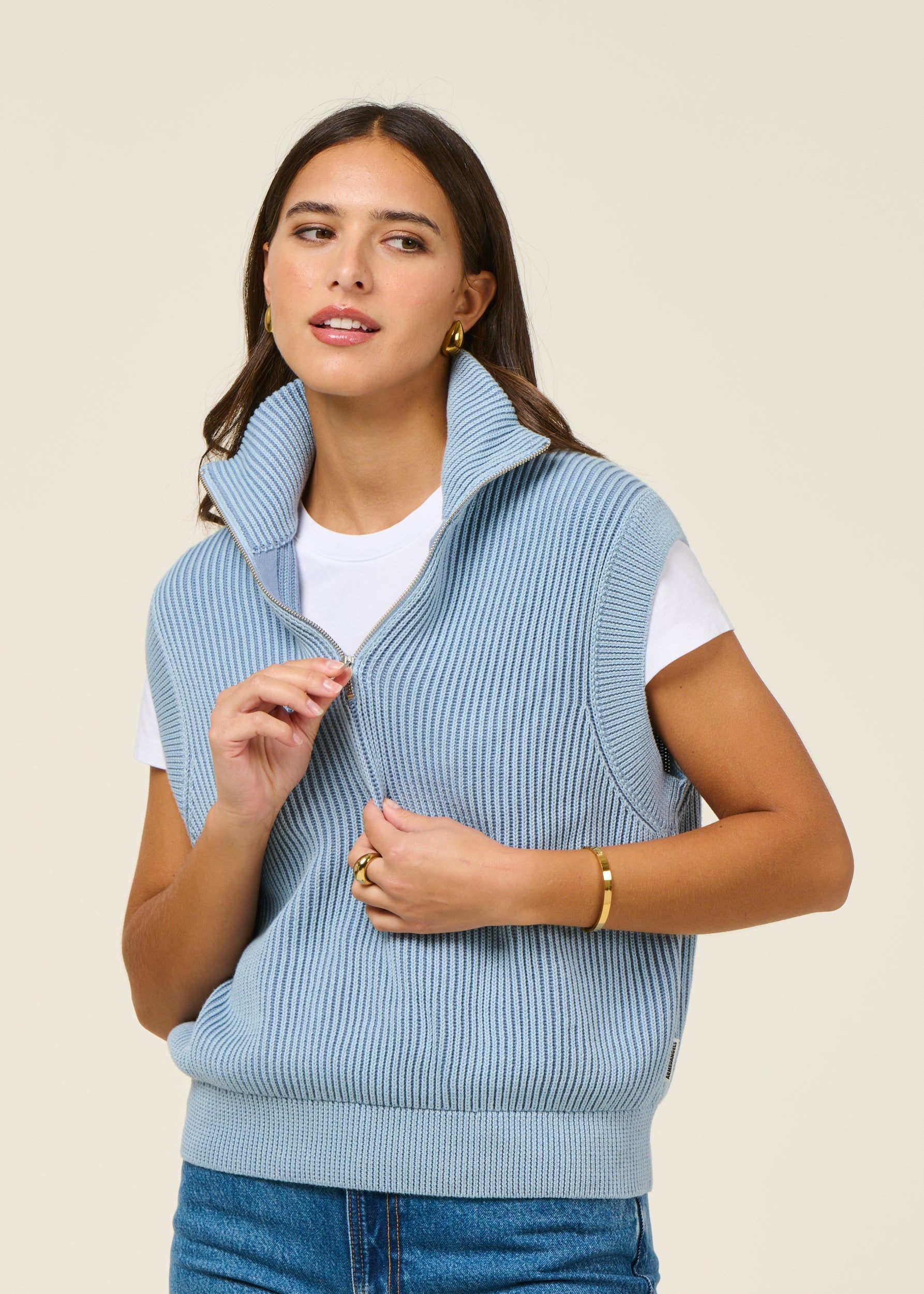 Pullunder aus Bio-Baumwolle | Blau "vanisé knit vest - dark blue glow", Armedangels, Foto 1