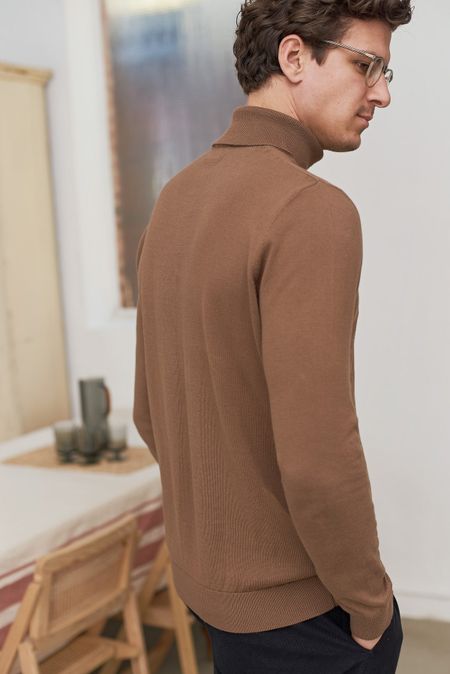 Rollkragenpullover aus Bio-Baumwolle | Camel "avid rollneck jumper - eco camel", About Companions, Foto 4