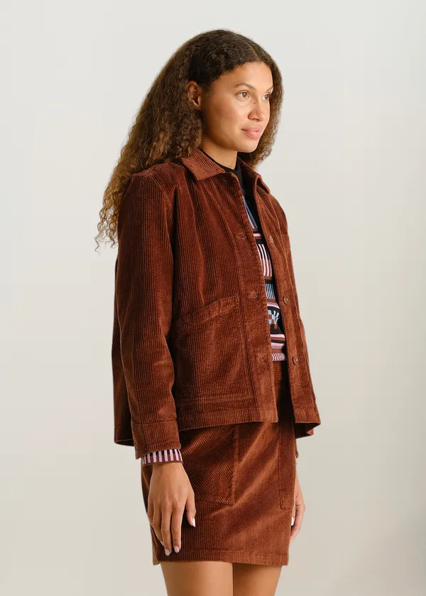 Veste velours en coton bio | marron "Jacket stiby corduroy cappuccino brown", Dedicated