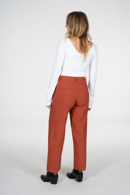 Pantalon large orange en matière recyclée et ecovero - posey, Knowledge Cotton Apparel, photo 6