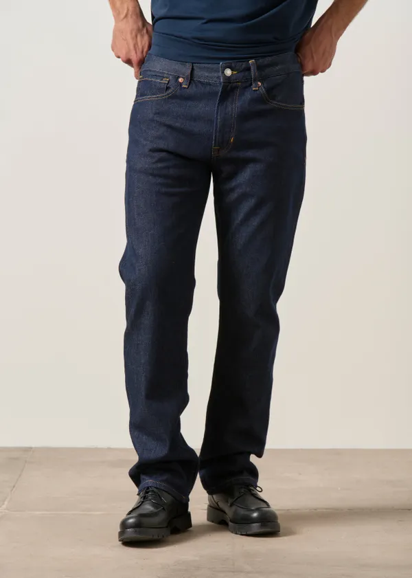 Jean droit en coton bio | brut "Iskander natural stretch rinse", Kings of Indigo