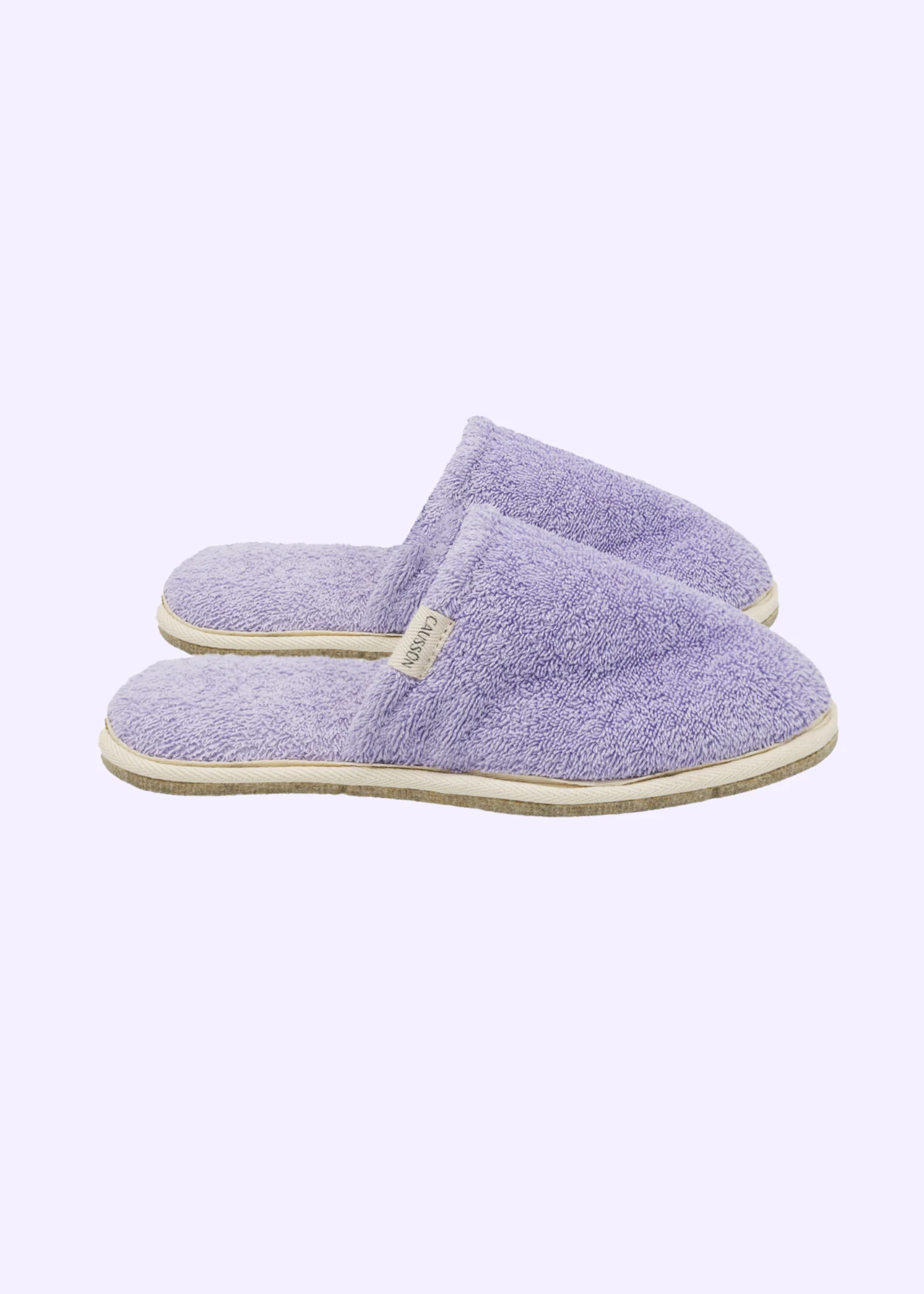 Chaussons en éponge et laine recyclée | violet "simone éponge lilas", Caussun, photo 1