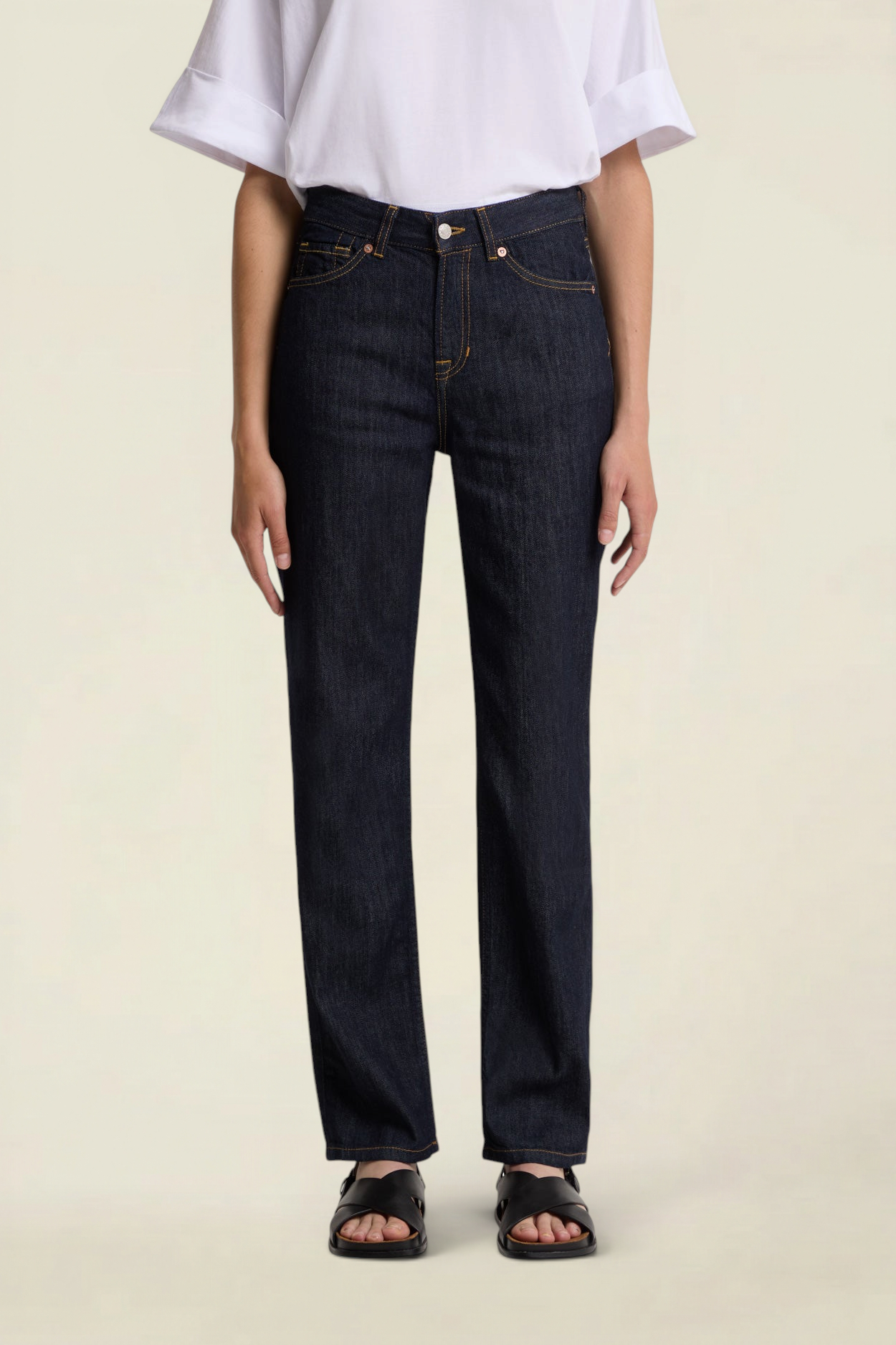 Jean droit léger en coton bio | brut "Inoe - cotton flex 9.5oz rinse", Kings of Indigo, photo 1
