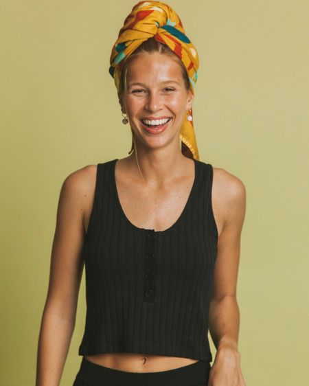 Top court noir en refibra, tencel et coton bio - heidi