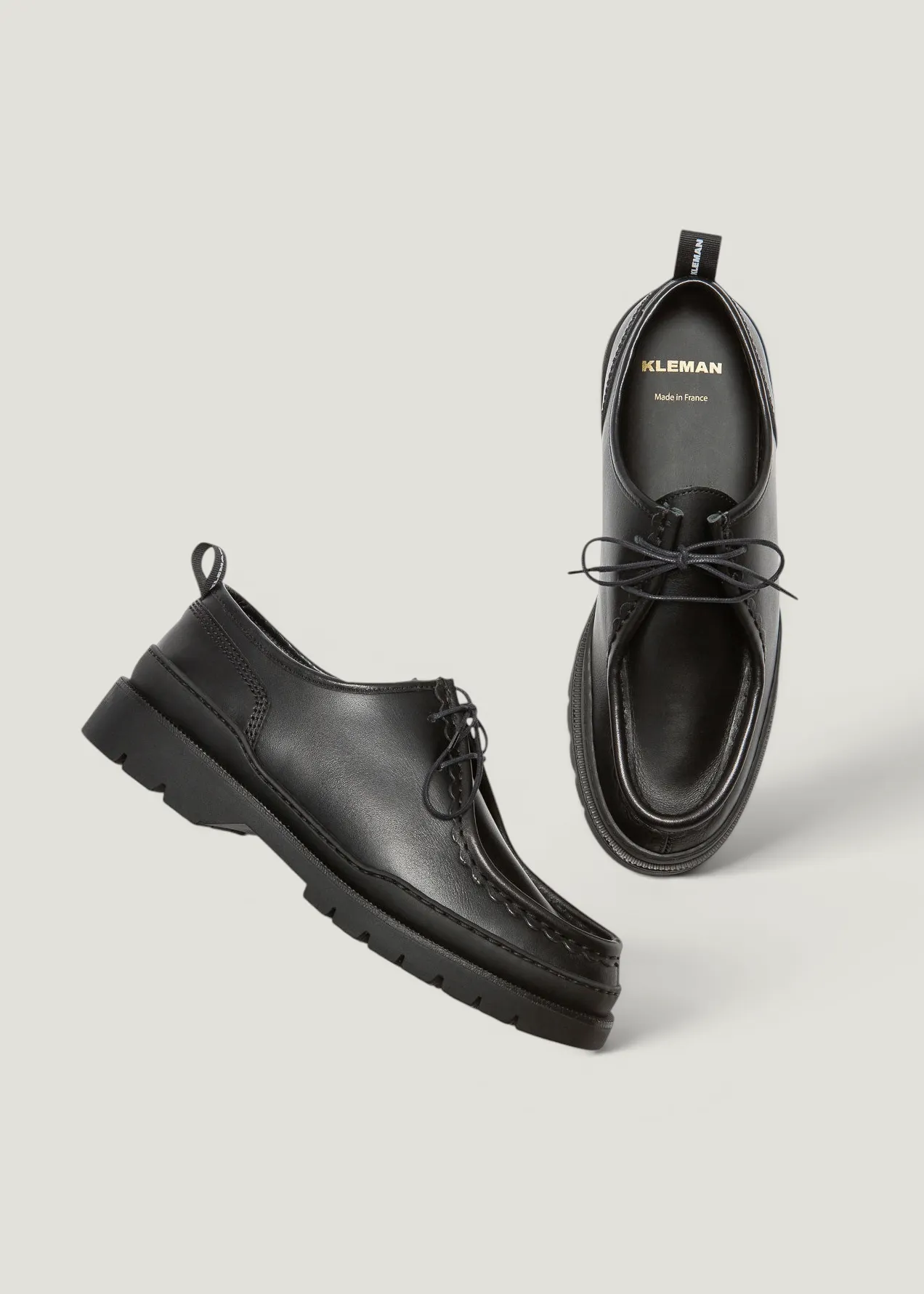 Derbies made in france en cuir certifié | noir "major noir", Kleman, photo 4