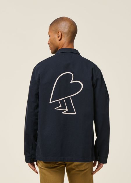 Veste imprimé dos en coton bio | marine "heart sergi jacket" - Bask in the Sun