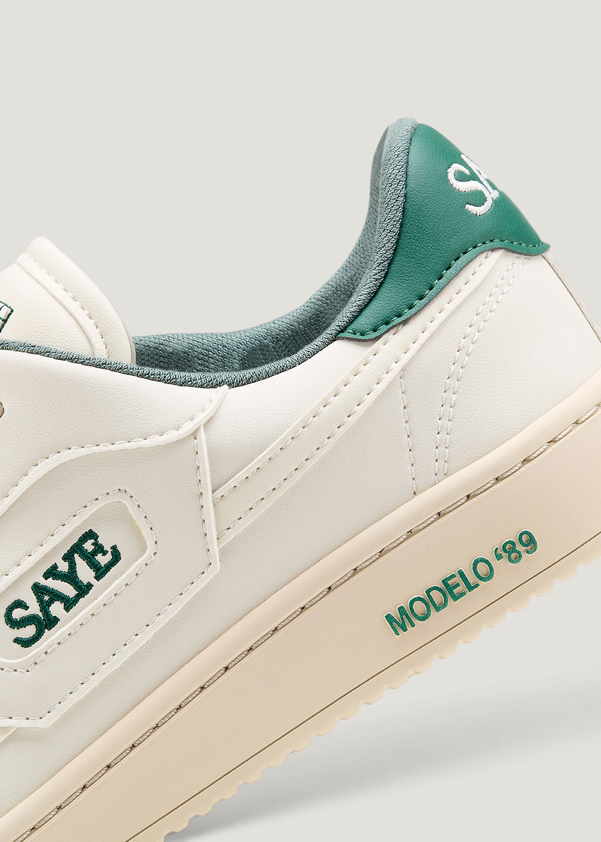 Basket barefoot vegan | beige et vert "M89 ground barefoot - pine - green", SAYE, photo 4