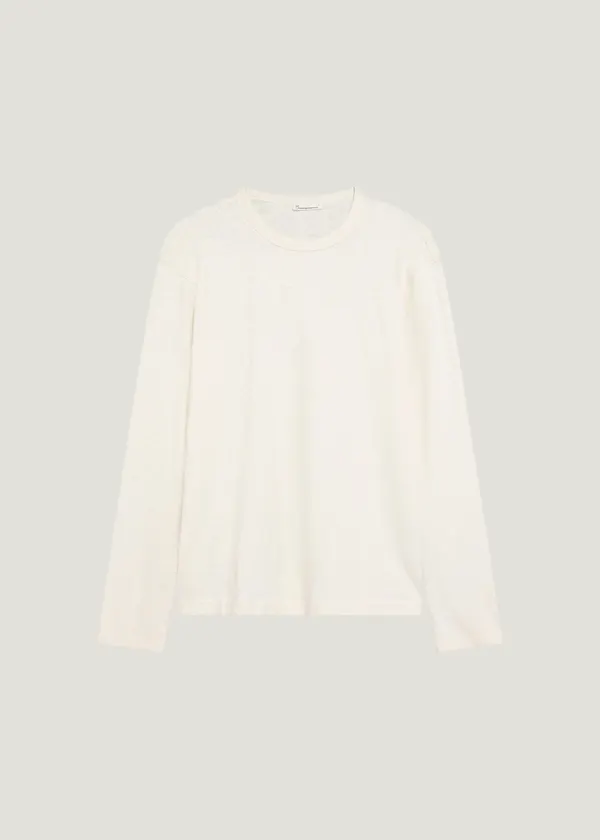 T-shirt manches longues en coton bio | écru "slub long sleeve t-shirt egret", Knowledge Cotton Apparel