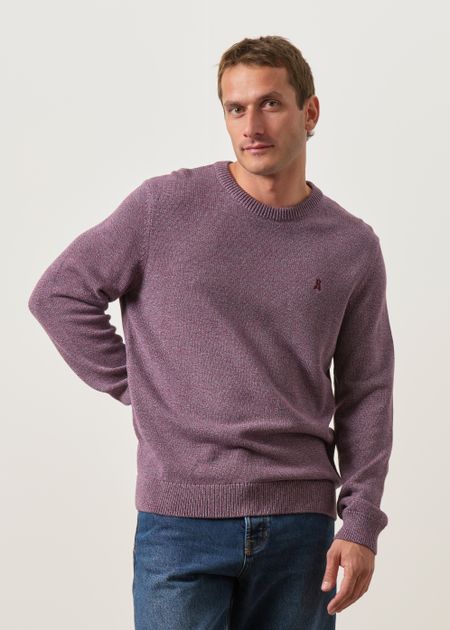 Pull en coton bio | violet "Alvaario knit sweater - velvet red-moonlit lilac-dusty moon", Armedangels