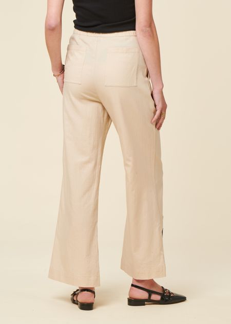 Fließende Hose aus Bio-Baumwolle | Ecru "marygold brigitte pants", Thinking Mu, Foto 2