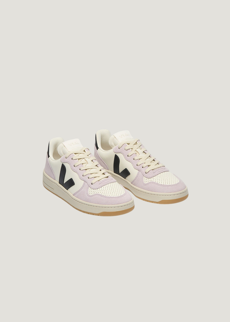Baskets en cuir | bicolore "v-10 prime - pure_black_parme" - Veja
