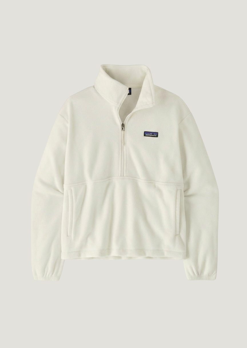 Polaire fine en matières recyclées | blanc "w's micro d 1/2 zip fleece p/o - birch white, Patagonia, photo 4
