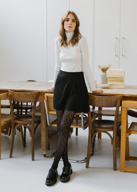 Jupe portefeuille fluide en ecovero et lenzing | noir "filia - black" - Jan'n June