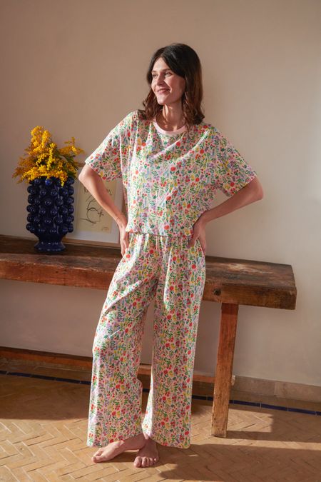 Pyjama long coton bio | pampa rose