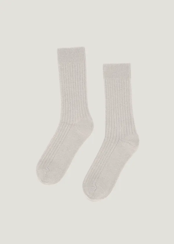 Chaussettes en laine mérinos recyclée | gris "merino wool blend sock - snow melange", Colorful Standard
