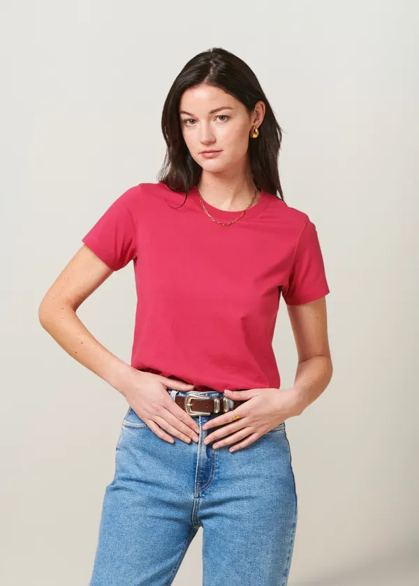 T-shirt en coton bio | fuschia, WeDressFair