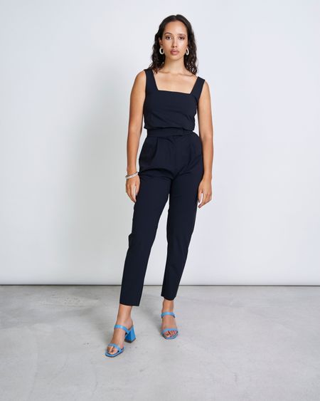 Pantalon cigarette noir en recyclé - maya