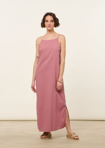 Robe longue en coton bio | rose "Easy dress organic cotton - pink stone" - Rotholz