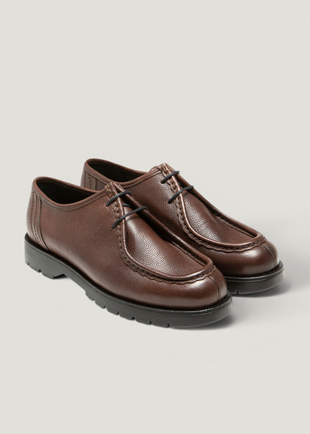 Derbies made in france en cuir grainé tannage végétal |  "padror g vgt café" - Kleman