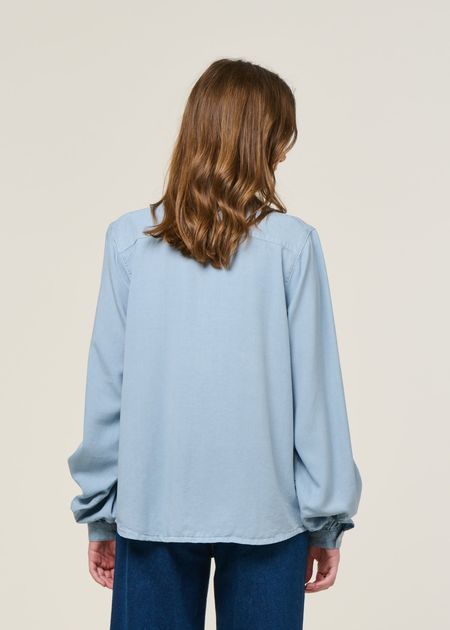 Blouse en tencel | bleu clair "evi tencel blouse - cloud blue", Kuyichi, photo 3