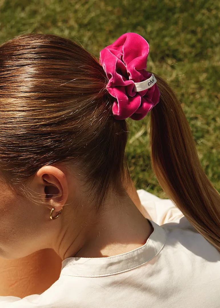 Chouchou en velours upcyclé | rose "chouchou en velours rose barbie - grand", Chou², photo 2